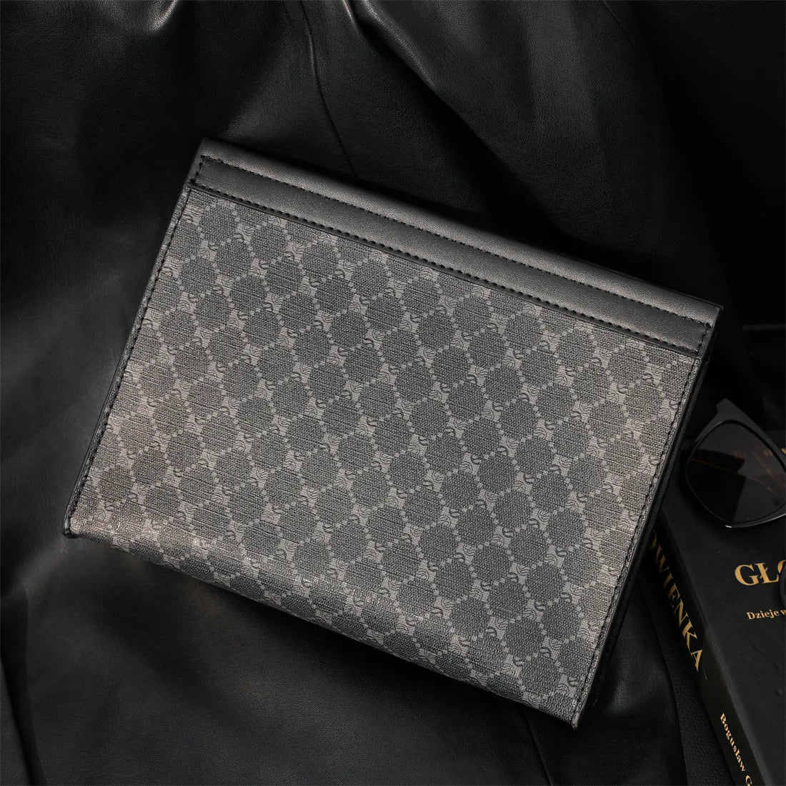 Pochette homme vintage cuir simple Noir / 26 x 5 x 19cm-ShopGET® 