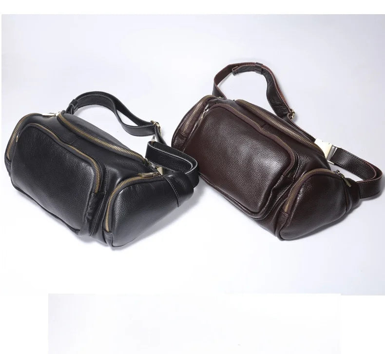 Sac banane homme militaire en cuir de qualité