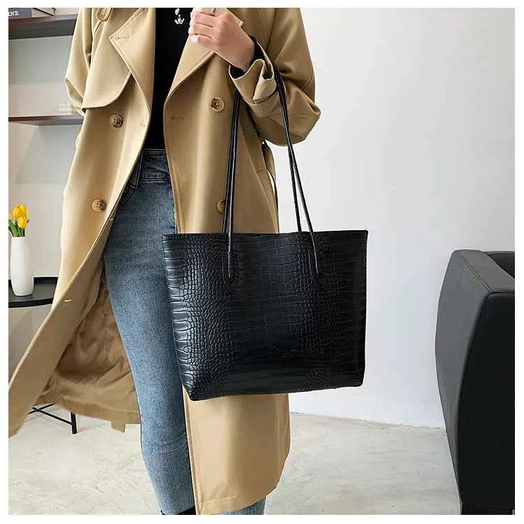 Sac cabas femme noir en cuir sans accessoires Noir / 30x32x8cm-Marron / 30x32x8cm-ShopGET® 