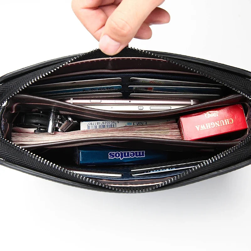 Pochette homme tendance Marron / 23cm x 14cm x 5.5cm-Noir / 23cm x 14cm x 5.5cm-ShopGET® 