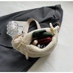 Grand sac banane velours pour femme