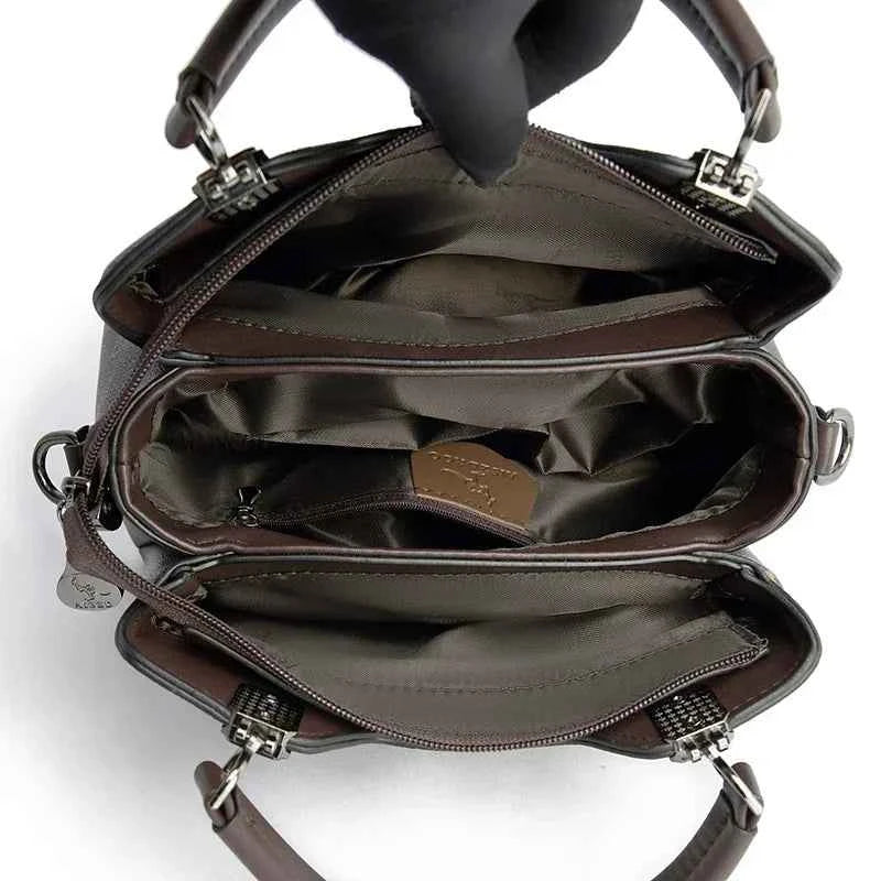 Sac cabas femme cuir Marron Kaki-Marron-Diamond Marron-Diamond Kaki-ShopGET® 