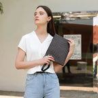 Pochette cuir femme Marron-Rose-Noir-ShopGET® 