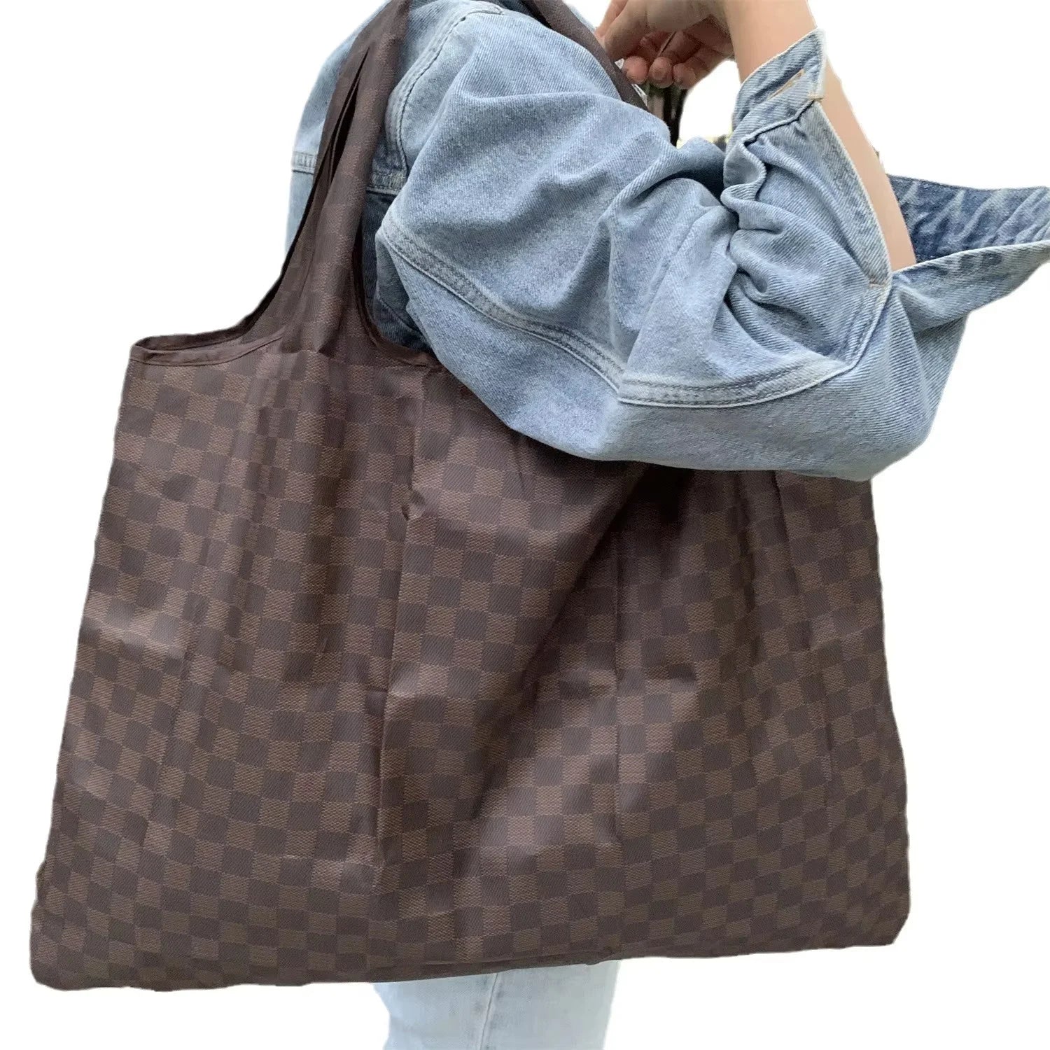 Sac cabas pour les courses Noir / L 53x40cm-Café / L 53x40cm-Rouge / L 53x40cm-ShopGET® 