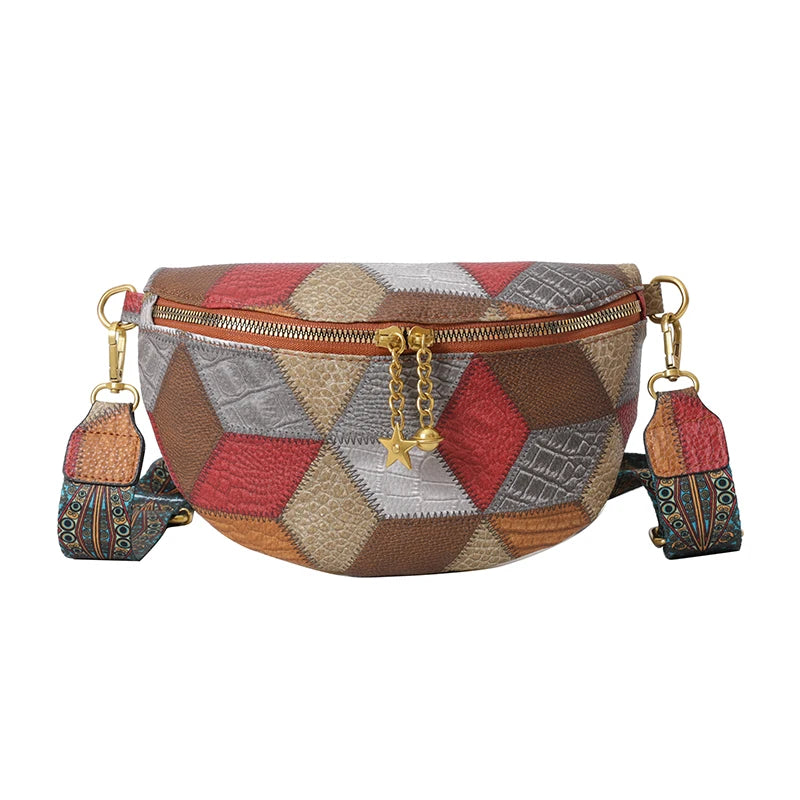Grand sac banane en cuir femme
