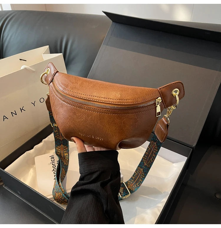 Sac banane en cuir artificiel femme