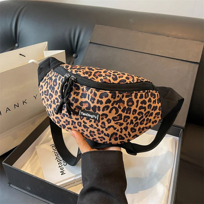 Sac banane léopard à bandoulière solide