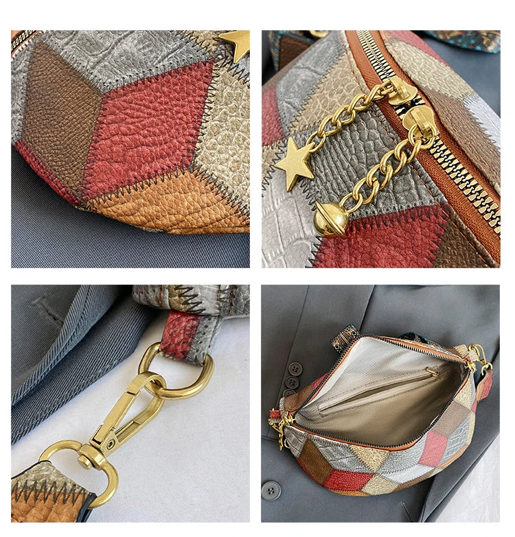 Grand sac banane en cuir femme