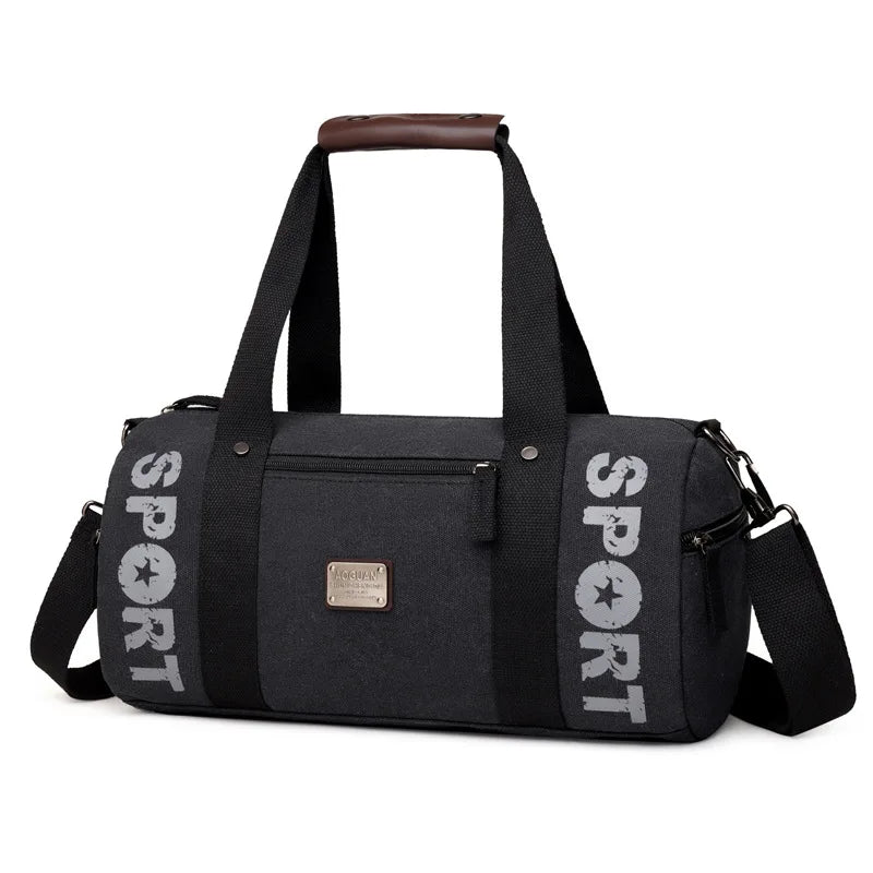 Sac polochon en toile kaki-Marron-Noir-ShopGET® 