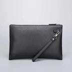 Pochette homme simple en cuir de vache Noir-ShopGET® 
