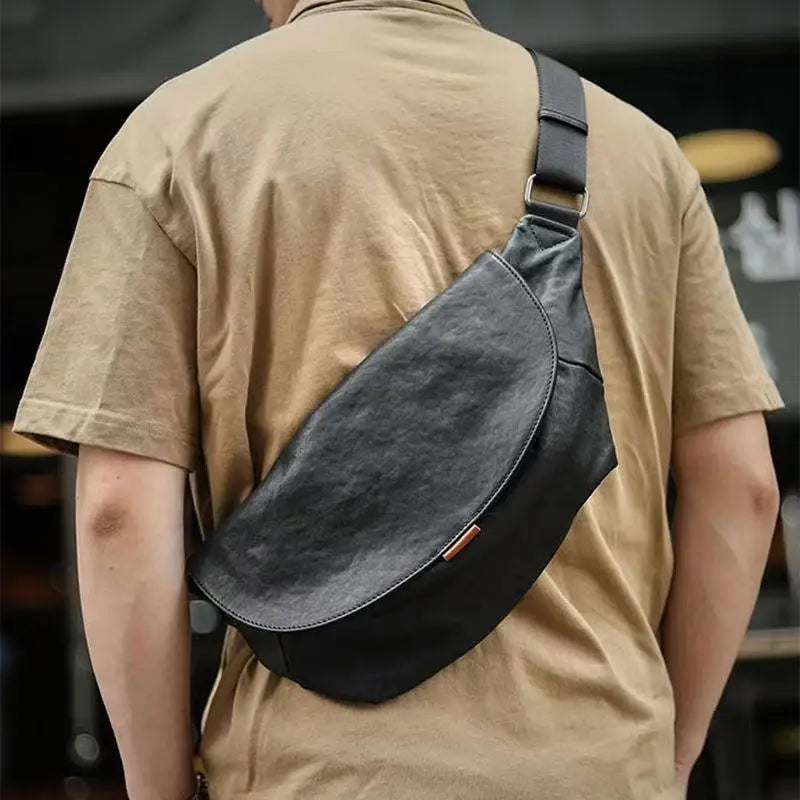 Sac banane bandoulière en cuir de vache