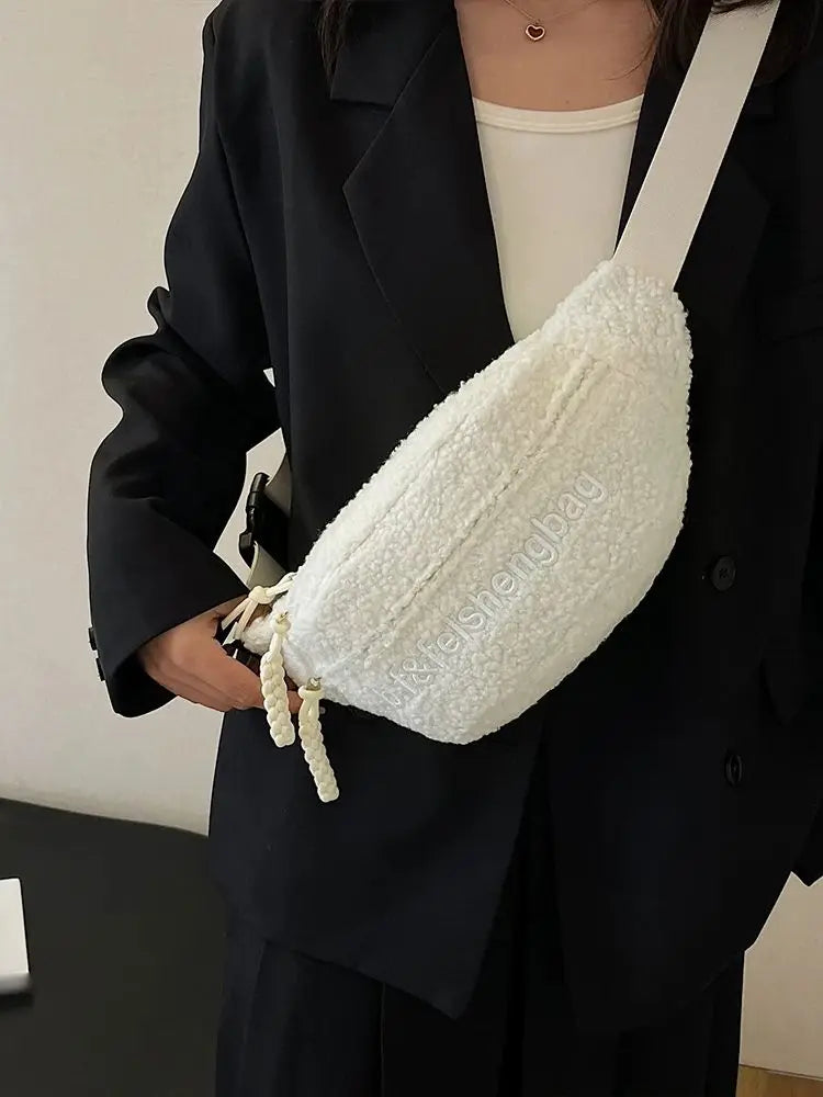 Sac banane velours côtelé rose femme