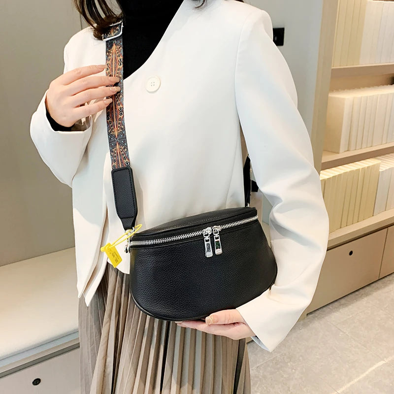 Sac banane femme chic authentique en cuir