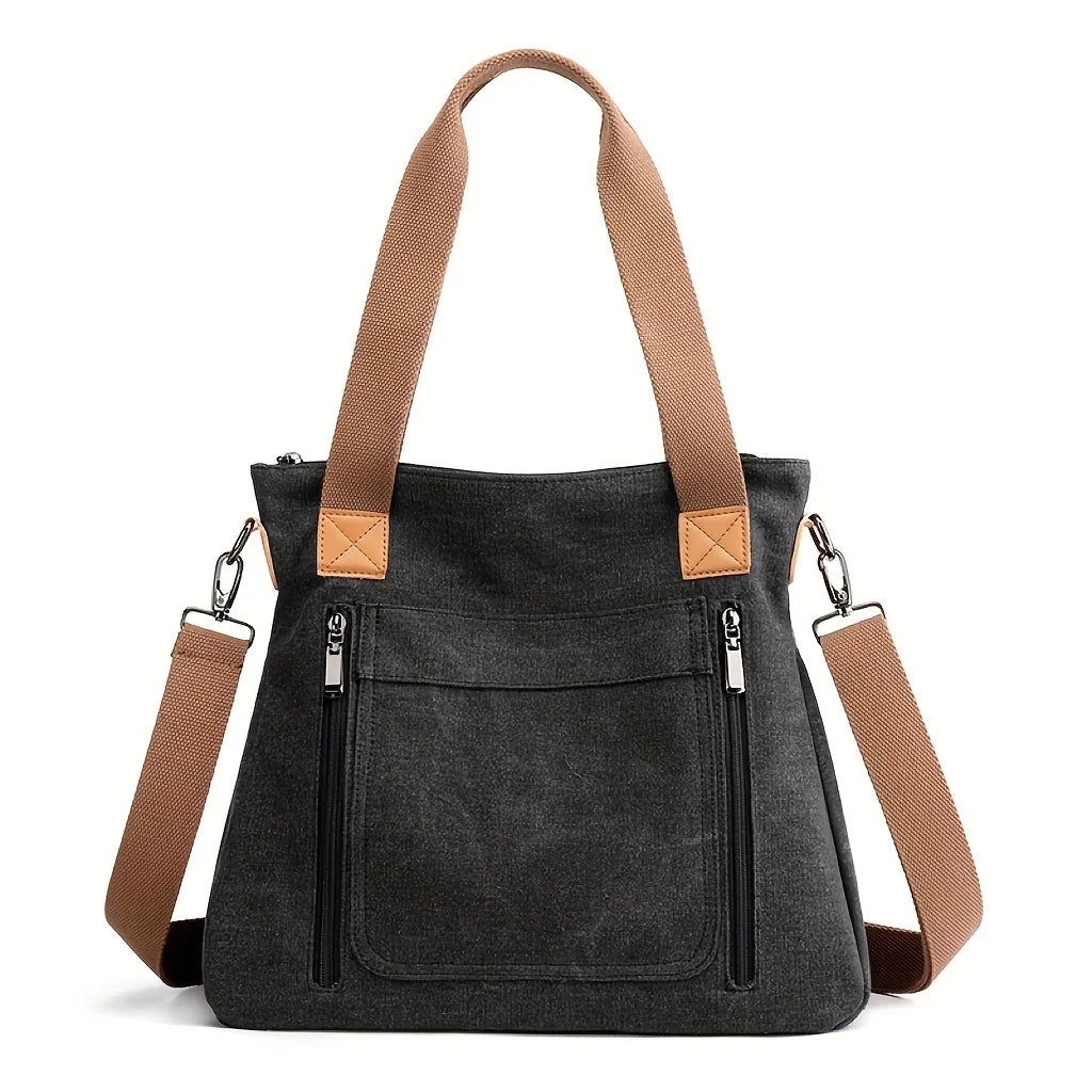Sac cabas femme en tissu Canvas A-B-C-D-E-F-G-H-Noir-Marron-Bleu-Pourpre-I1-A-Gris-I1-B-I1-C-rose rouge-I1-D-I1-E-ShopGET® 