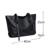 Sac cabas noir élégant en cuir Noir-Marron-Vert-ShopGET® 