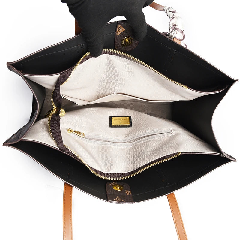 Sac cabas noir luxe en cuir Beige / 36x12x28cm-Noir / 36x12x28cm-Marron / 36x12x28cm-ShopGET® 