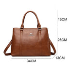 Sac cabas en cuir à bandoulière pour femme Jaune-Bleu-Wine Rouge-Noir-Pourpre-Gris-ShopGET® 