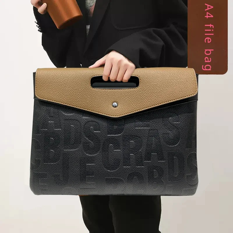 Grande pochette femme à bandoulière Marron-Noir-ShopGET® 