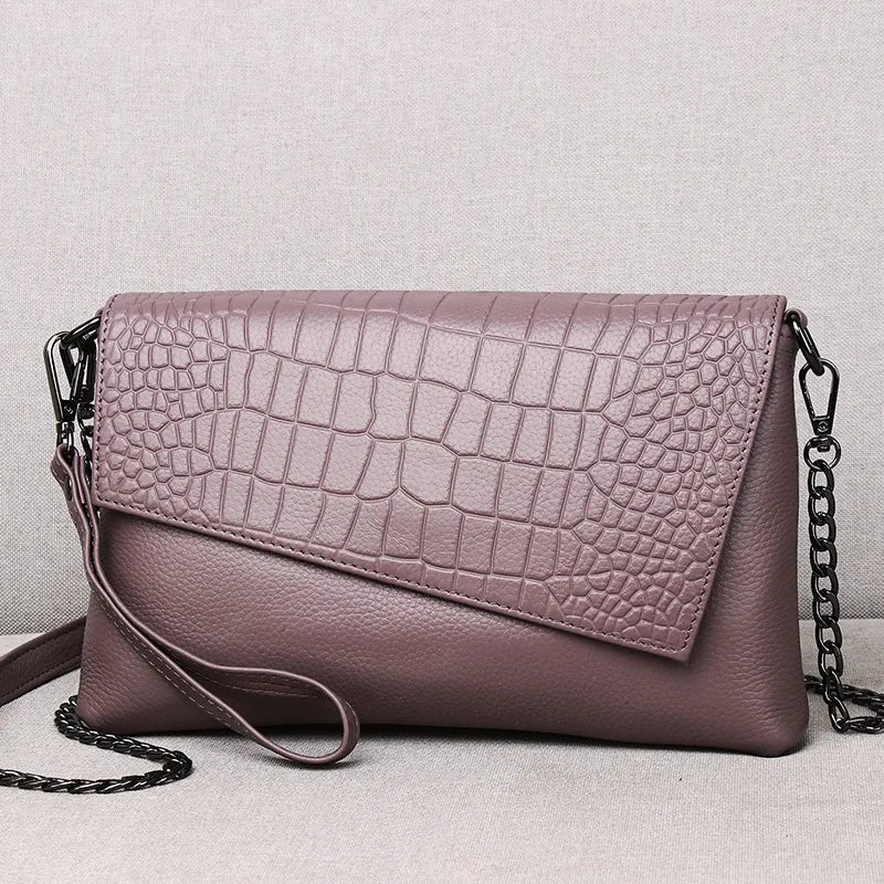 Pochette femme sac en cuir Rouge-Pourpre-Noir-ShopGET® 