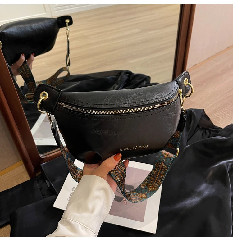 Sac banane en cuir artificiel femme