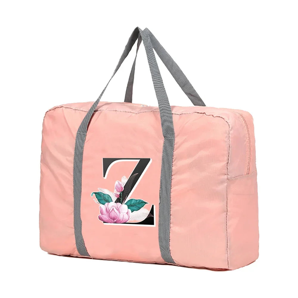 Sac weekend femme lettre prénom de S à Z Rose-S-W-V-U-T-Z-Y-X-ShopGET® 