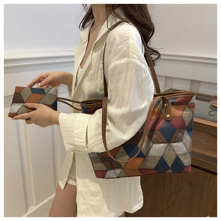 Sac cabas femme vintage Marron / 36x25x12cm-Argenté / 36x25x12cm-Beige / 36x25x12cm-Noir / 36x25x12cm-Multicolore / 36x25x12cm-ShopGET® 