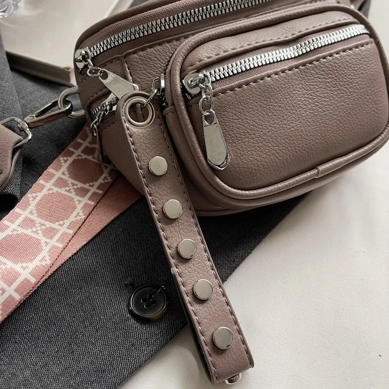 Petit sac banane cuir souple femme