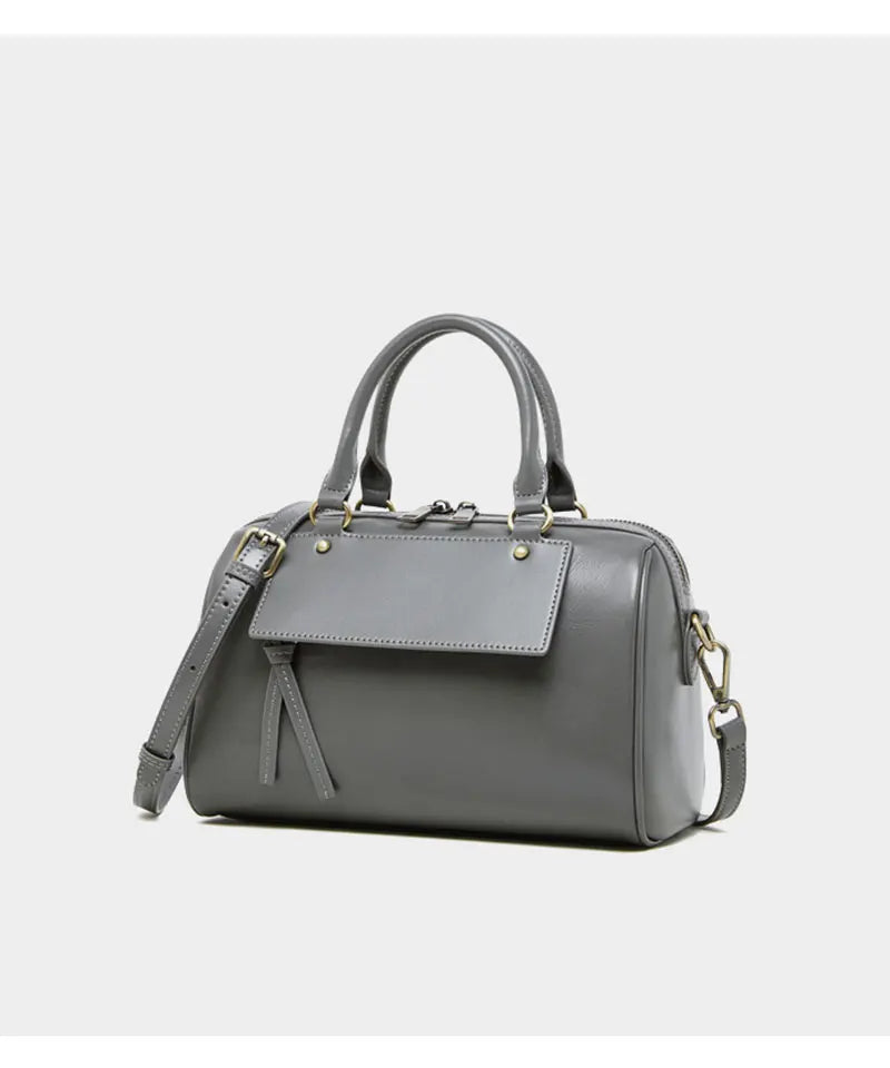 Sac cabas noir Genuine Leather Marron A-Marron B-Marron C-Gris-Noir-ShopGET® 