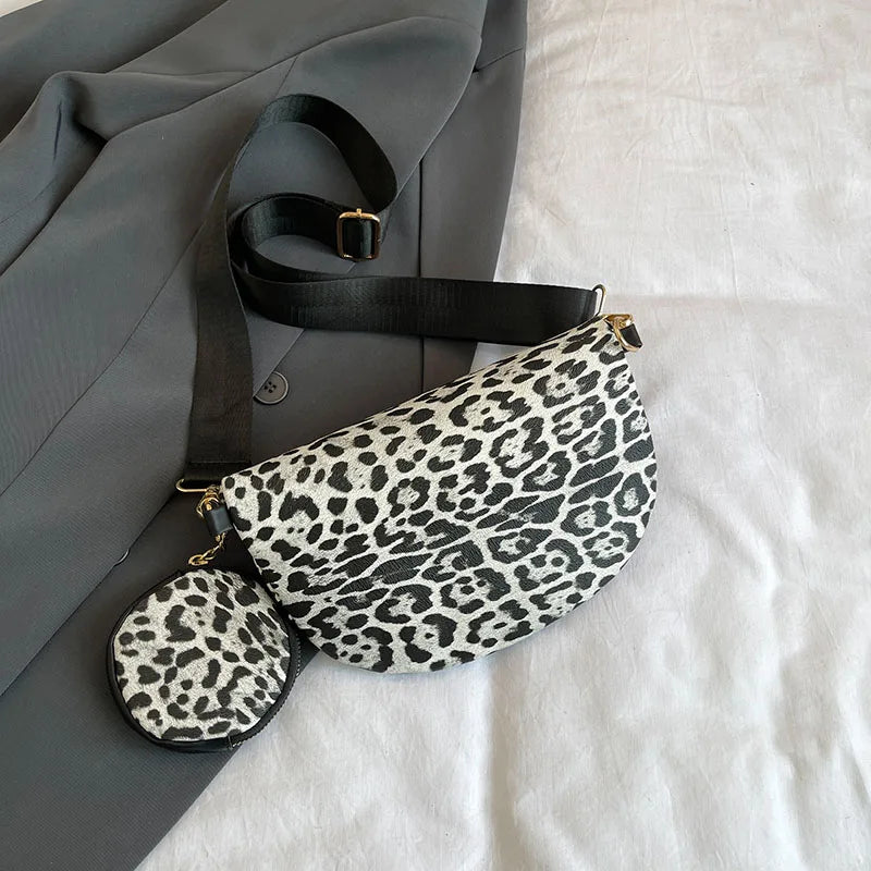 Sac banane léopard demi-lune de luxe