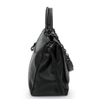 Sac cabas en cuir noir femme Noir-ShopGET® 
