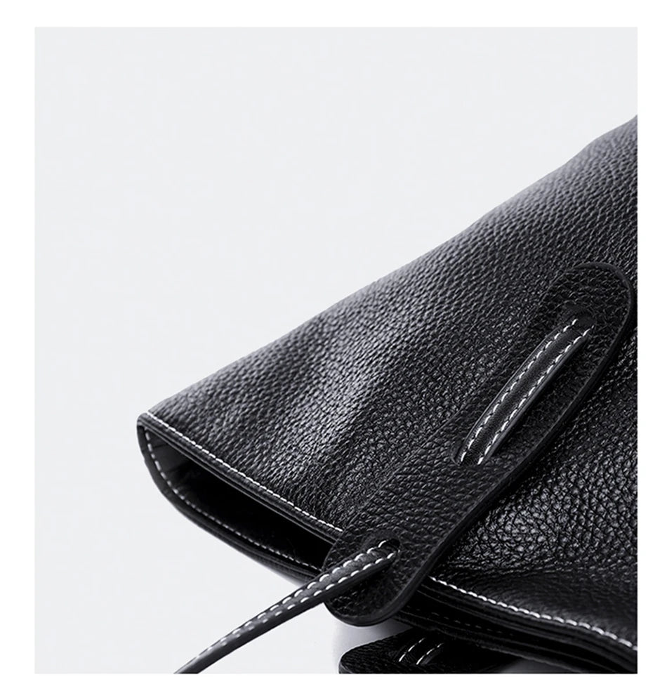 Sac cabas noir élégant en cuir Noir-Marron-Vert-ShopGET® 