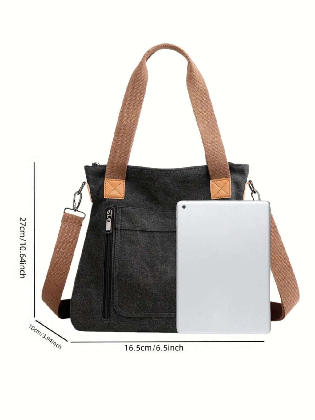 Sac cabas femme en tissu Canvas A-B-C-D-E-F-G-H-Noir-Marron-Bleu-Pourpre-I1-A-Gris-I1-B-I1-C-rose rouge-I1-D-I1-E-ShopGET® 