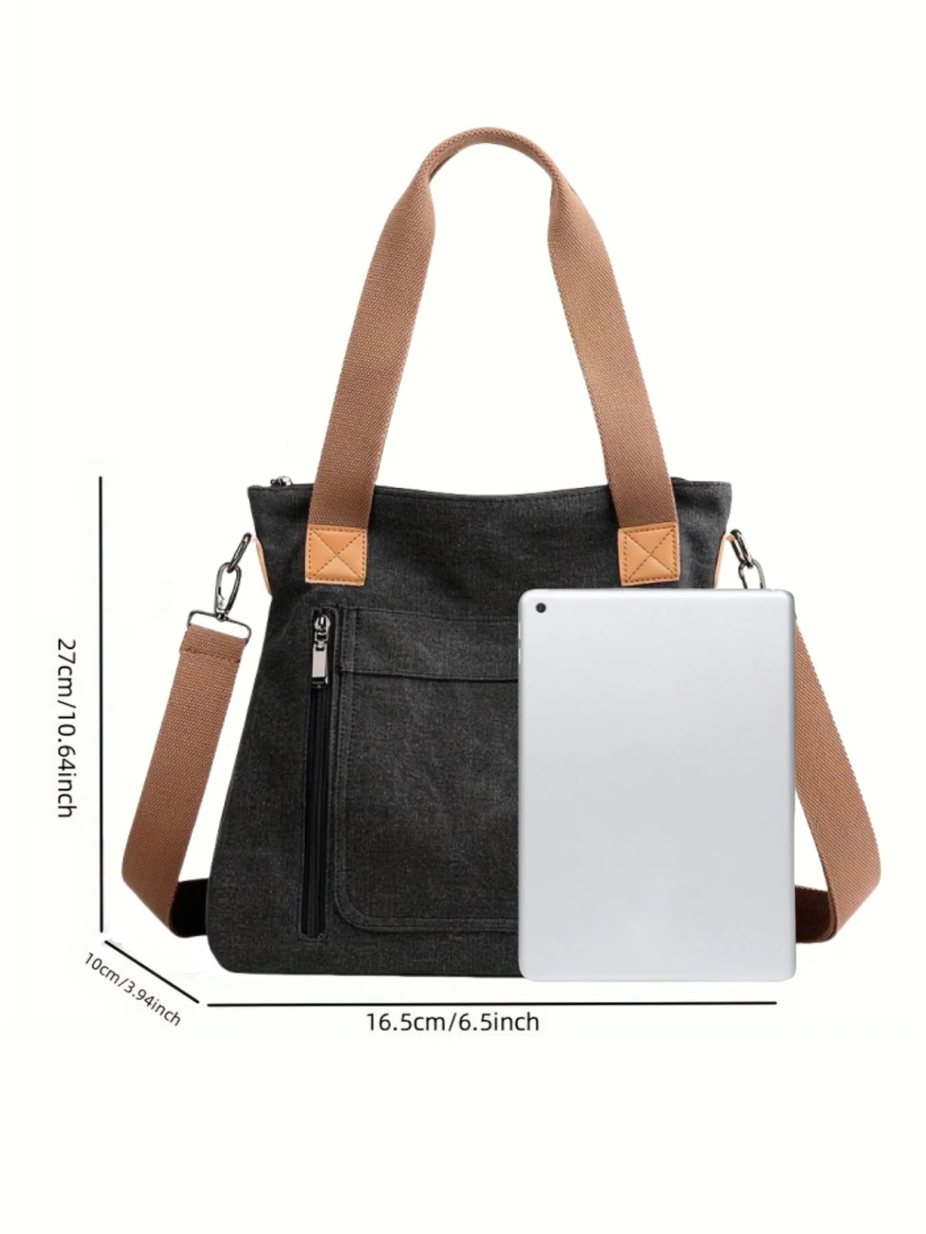 Sac cabas femme en tissu Canvas A-B-C-D-E-F-G-H-Noir-Marron-Bleu-Pourpre-I1-A-Gris-I1-B-I1-C-rose rouge-I1-D-I1-E-ShopGET® 