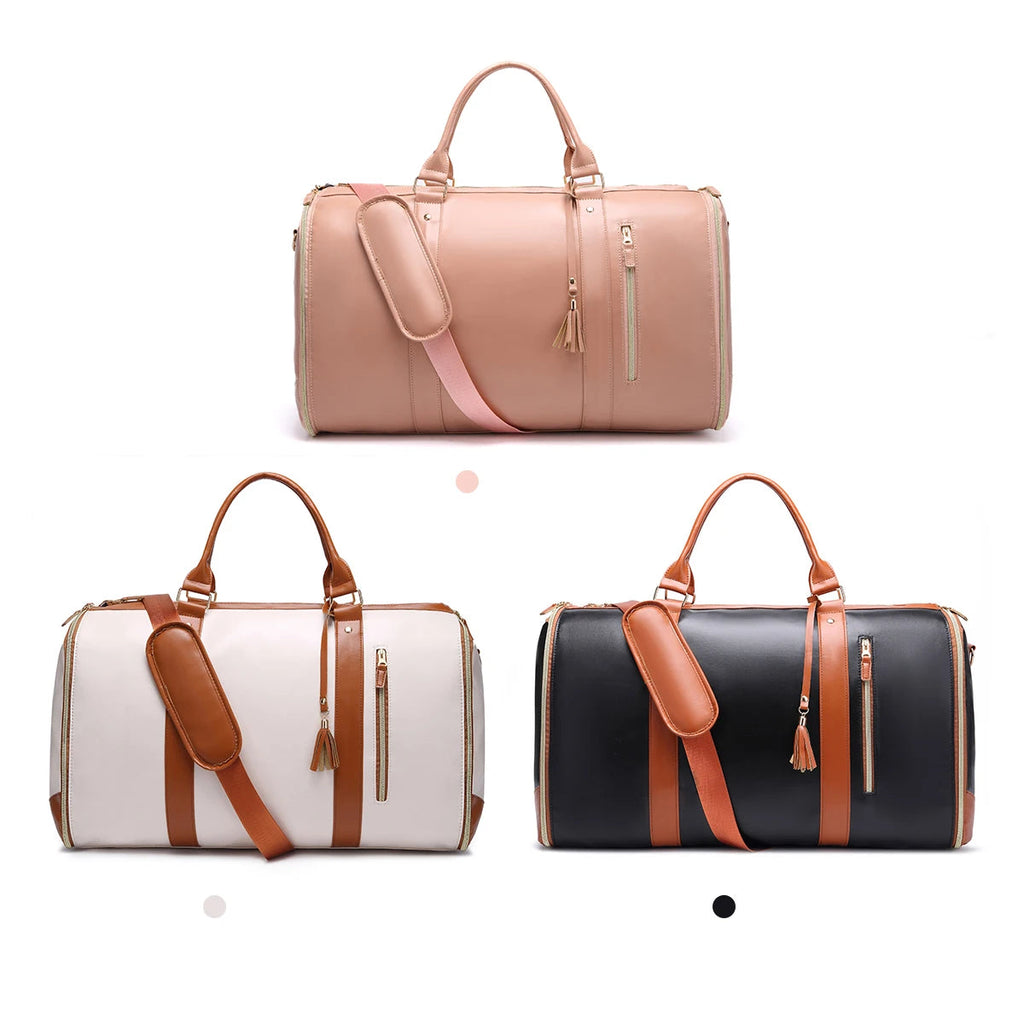 Sac weekend homme de luxe tendance Noir-Blanc-Rose-ShopGET® 
