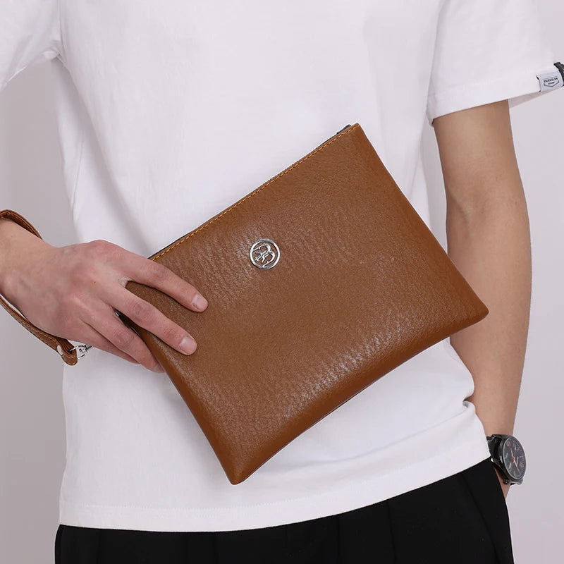 Pochette homme d'affaire moderne Marron A / 25cm x 19cm x 2cm-Noir / 25cm x 19cm x 2cm-Marron B / 25cm x 19cm x 2cm-ShopGET® 