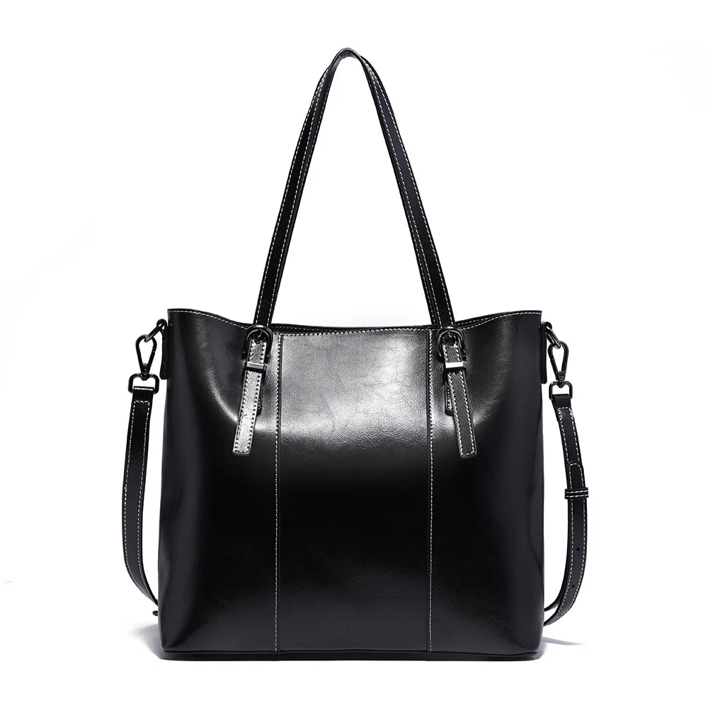 Sac cabas noir large capacité pour femme Bleu-Orange-Vert-Rouge-Beige-Noir-Marron-ShopGET® 