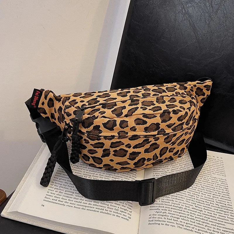 Sac banane léopard rose