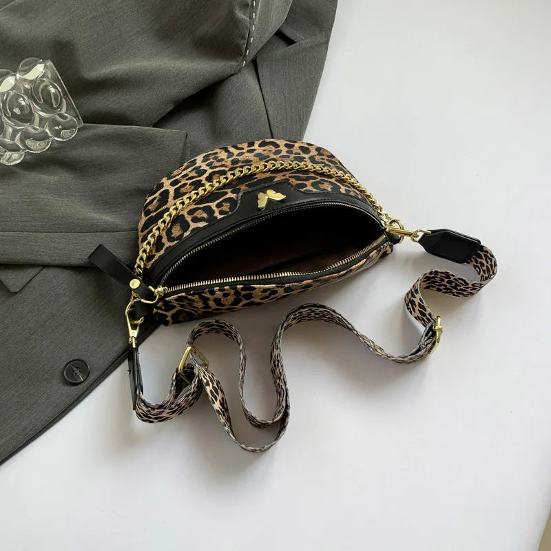 Sac banane léopard avec chaine