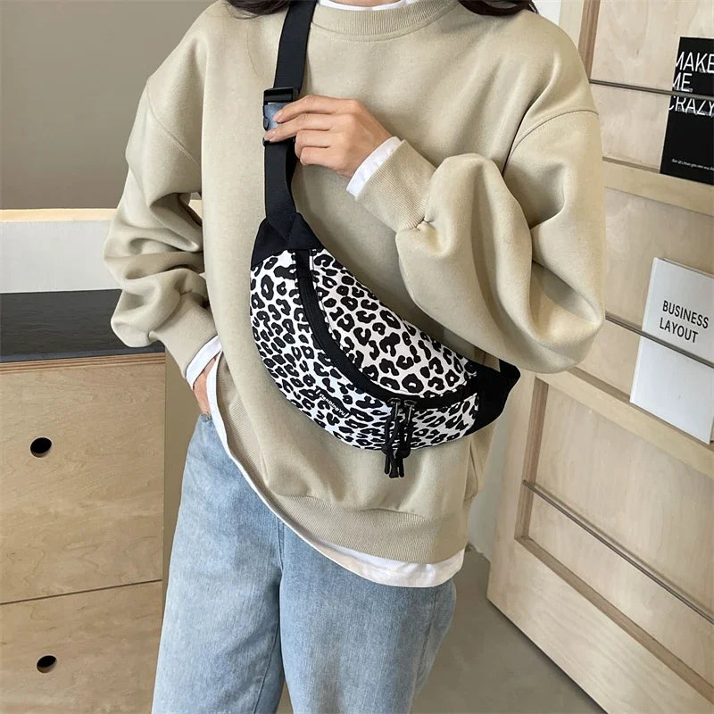 Sac banane léopard à bandoulière solide