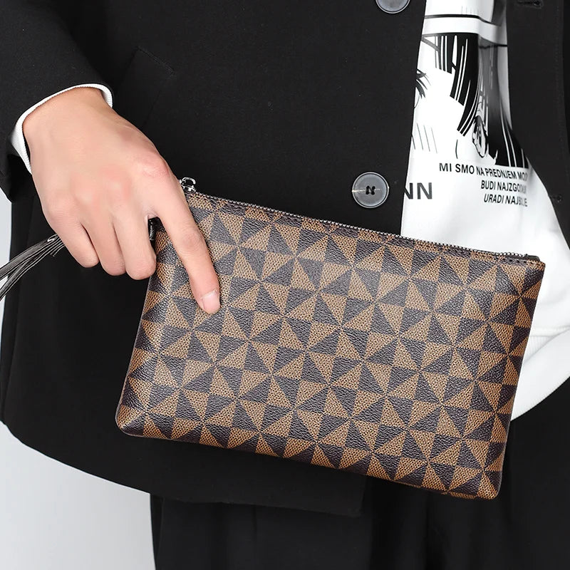 Pochette homme élite moderne Bleu / 24cm x 15cm x 2cm-Bleu / 28cm x 19cm x 2cm-Marron / 24cm x 15cm x 2cm-Marron / 28cm x 19cm x 2cm-ShopGET® 