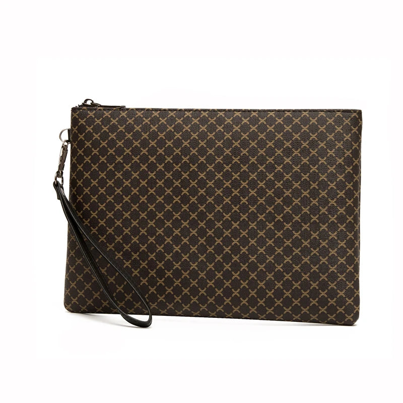 Pochette homme temps moderne en cuir Noir / 15cm x 24cm x 2cm-Noir / 19cm x 27cm x 2cm-ShopGET® 