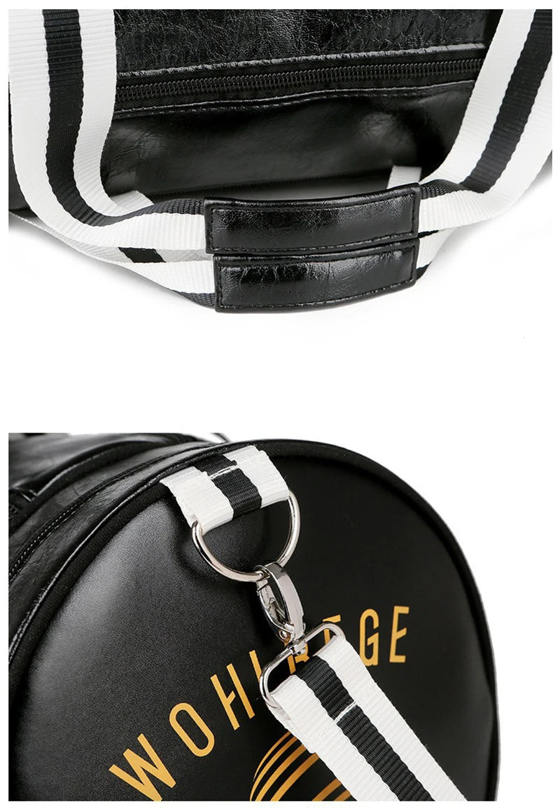 Sac polochon homme de luxe Noir-Rouge-ShopGET® 