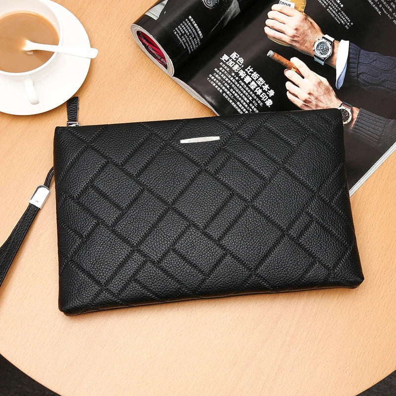 Pochette homme cuir luxe Marron A / 28 x 2.5 x 17cm-Marron B / 28 x 2.5 x 17cm-Noir A / 28 x 2.5 x 17cm-Noir B / 28 x 2.5 x 17cm-ShopGET® 