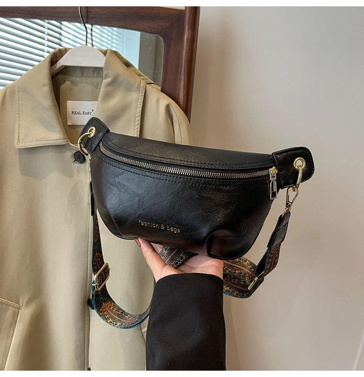 Sac banane en cuir artificiel femme