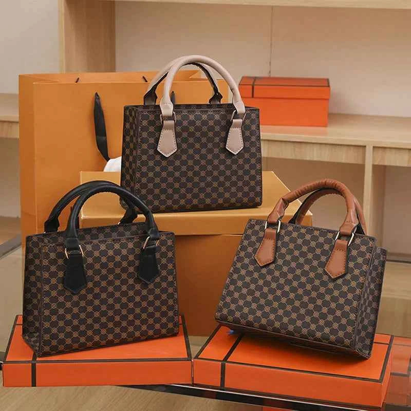 Sac cabas femme plaid marron Noir / 20x15x8cm-Marron / 20x15x8cm-Kaki / 20x15x8cm-ShopGET® 