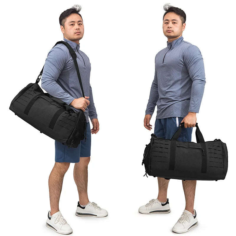 Sac weekend homme tactique Marron-Vert-Noir-ShopGET® 