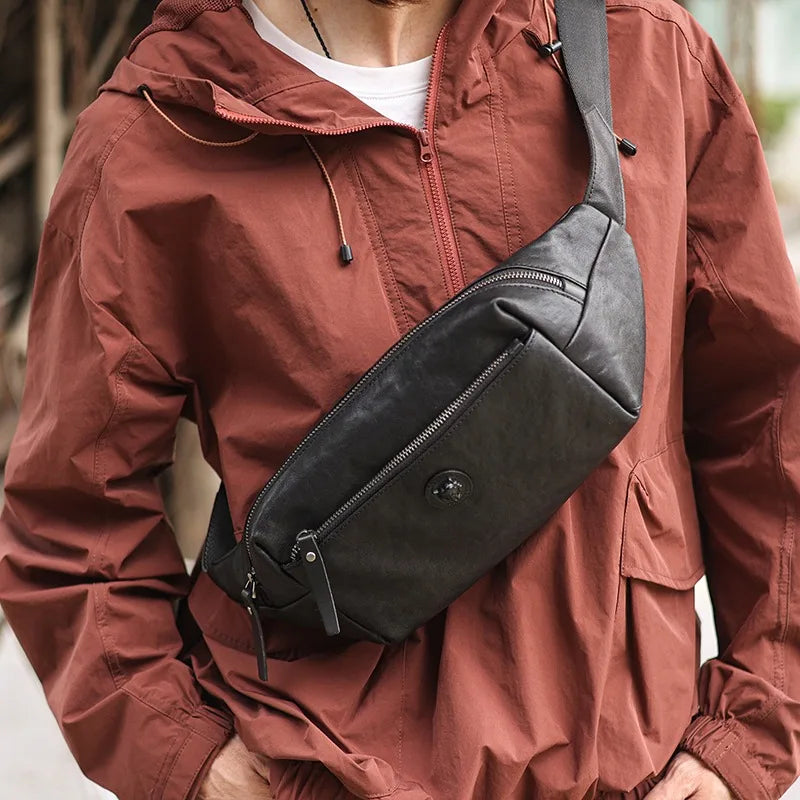 Sac banane homme rectangulaire en cuir - ShopGET®