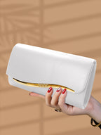 Pochette femme de luxe Blanc-Noir-Rouge-ShopGET® 