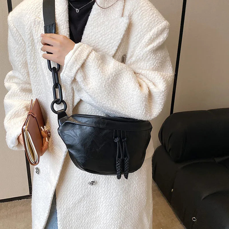 Sac banane en cuir pour épaule et ceinture