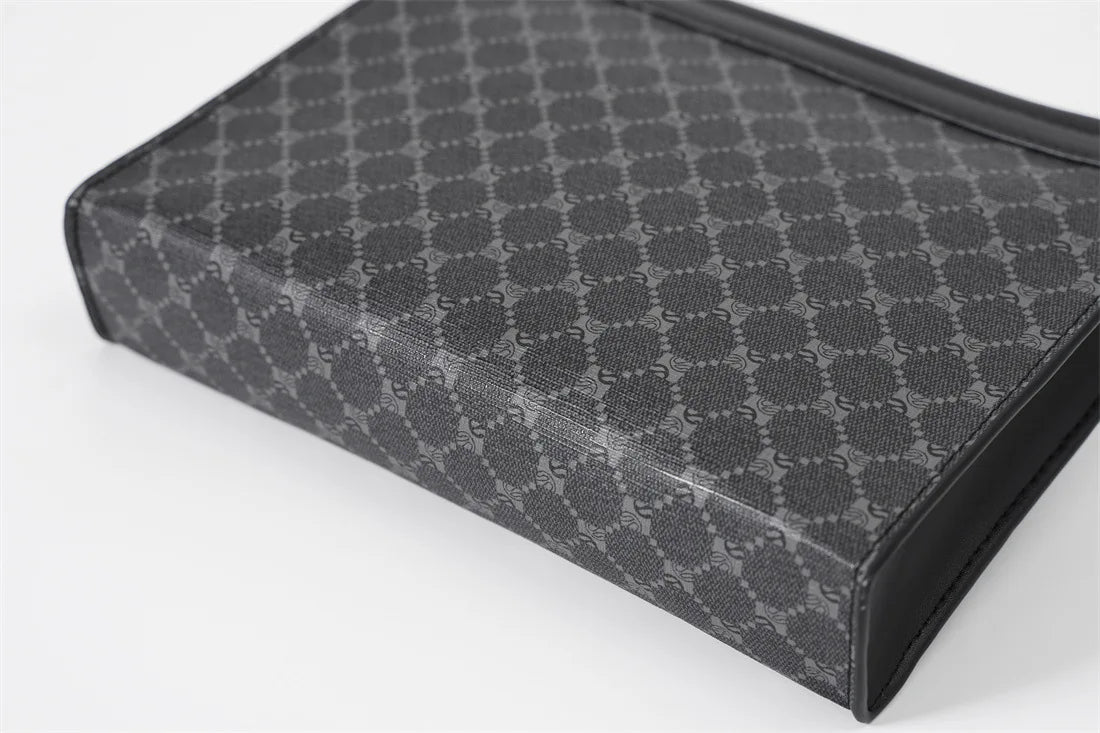 Pochette homme vintage cuir simple Noir / 26 x 5 x 19cm-ShopGET® 